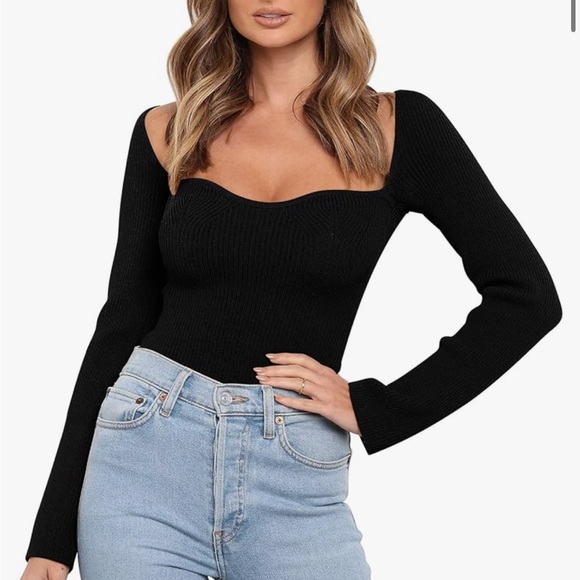 Black Ribbed Sweater - Picture 1 of 6